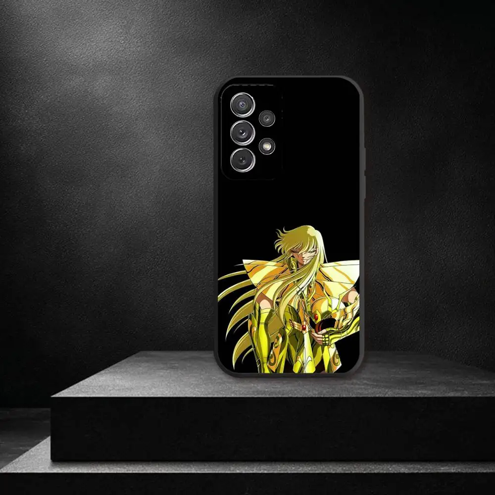 Funda de teléfono Saint-Seiya-Virgo Shaka para Samsung S 25,24,23,22,30,21,10,9,Ultra,Plus,Lite,FE,4,5G, funda blanda negra