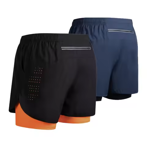 Fitness Running Shorts Men Quick-dry Training Workout Gym Shorts Double-deck Sport Jogging Short Pants Beach Summer Shorts Men