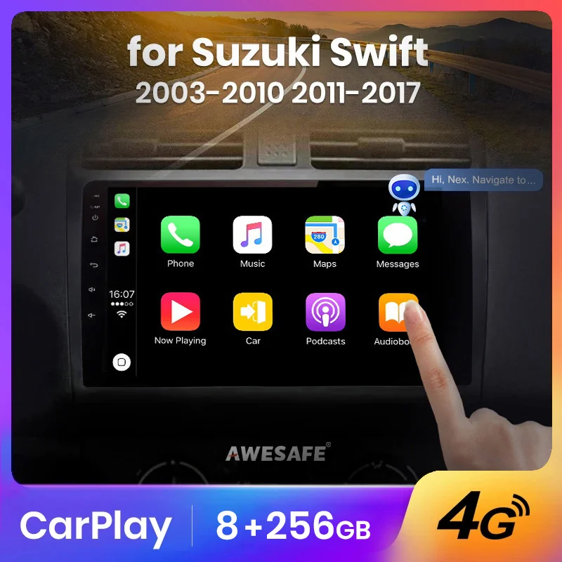 AWESAFE Wireless CarPlay Autoradio for SUZUKI SWIFT 2003-2010 2011-2017  Car Radio Multimedia Player Android Auto Stereo GPS