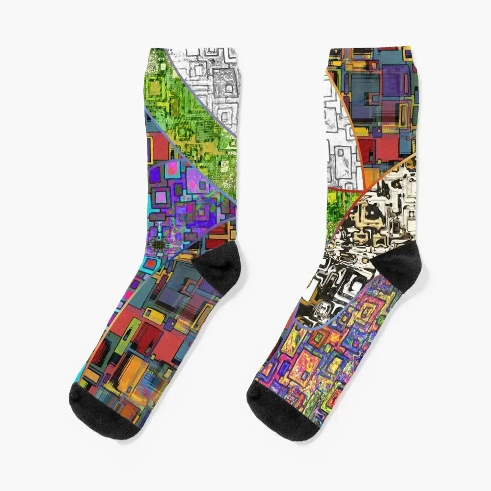 

Abstract Rectangles Pattern Wallpaper 1 Socks new in's christmas gifts Women's Socks Men's