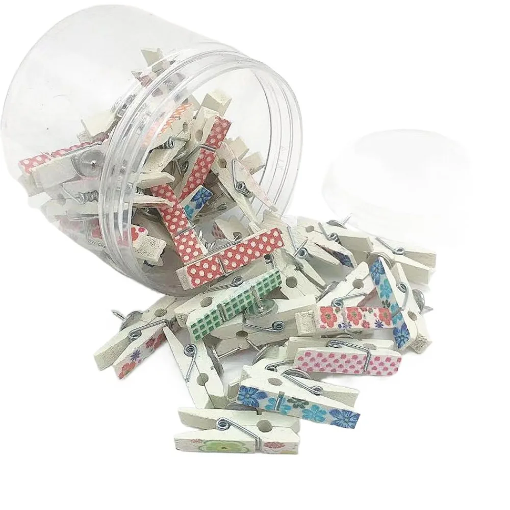 50 قطعة/صندوق دبابيس الضغط مقاطع خشبية دفع دبوس الزخرفية الملونة السبورة دبابيس ضغط دائم مريحة الإبهام المسامير مكتب