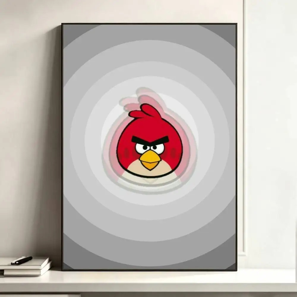 B-BIRD Game A-Angry-y B-Birds  Poster High Quality Dorm Living Room Aesthetic Wall Decoration Painting Stickers Gift