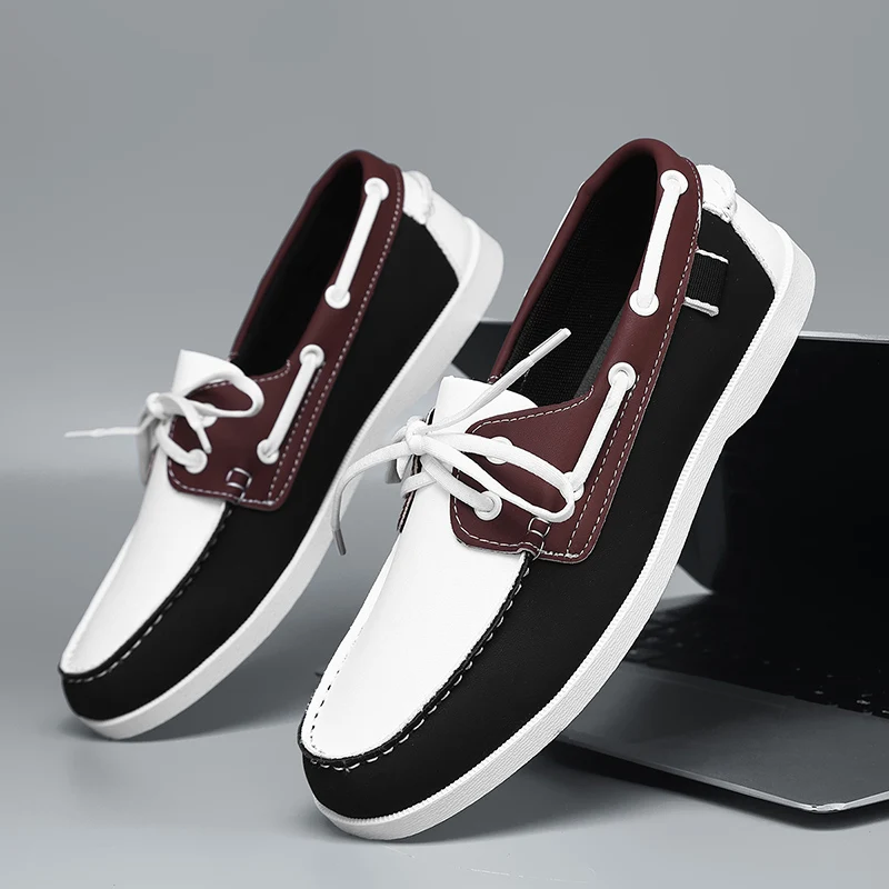 

Personalized summer men's new lace-up British style versatile bean shoes breathable casual commuter lazy shoes