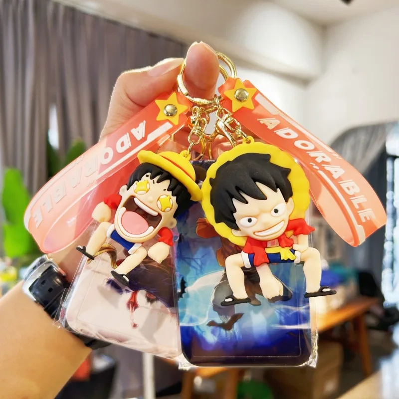 Pirate King One Piece Keychain Luffy Sauron Nami Chopper Silicone Bag Keyring Pendant Toys Birthday Gifts