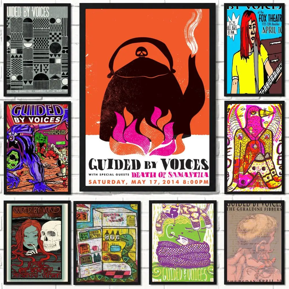 band G-Guided By Voices-S Poster Self Adhesive Wall Decor for Modern Home Cafe Office and Bar