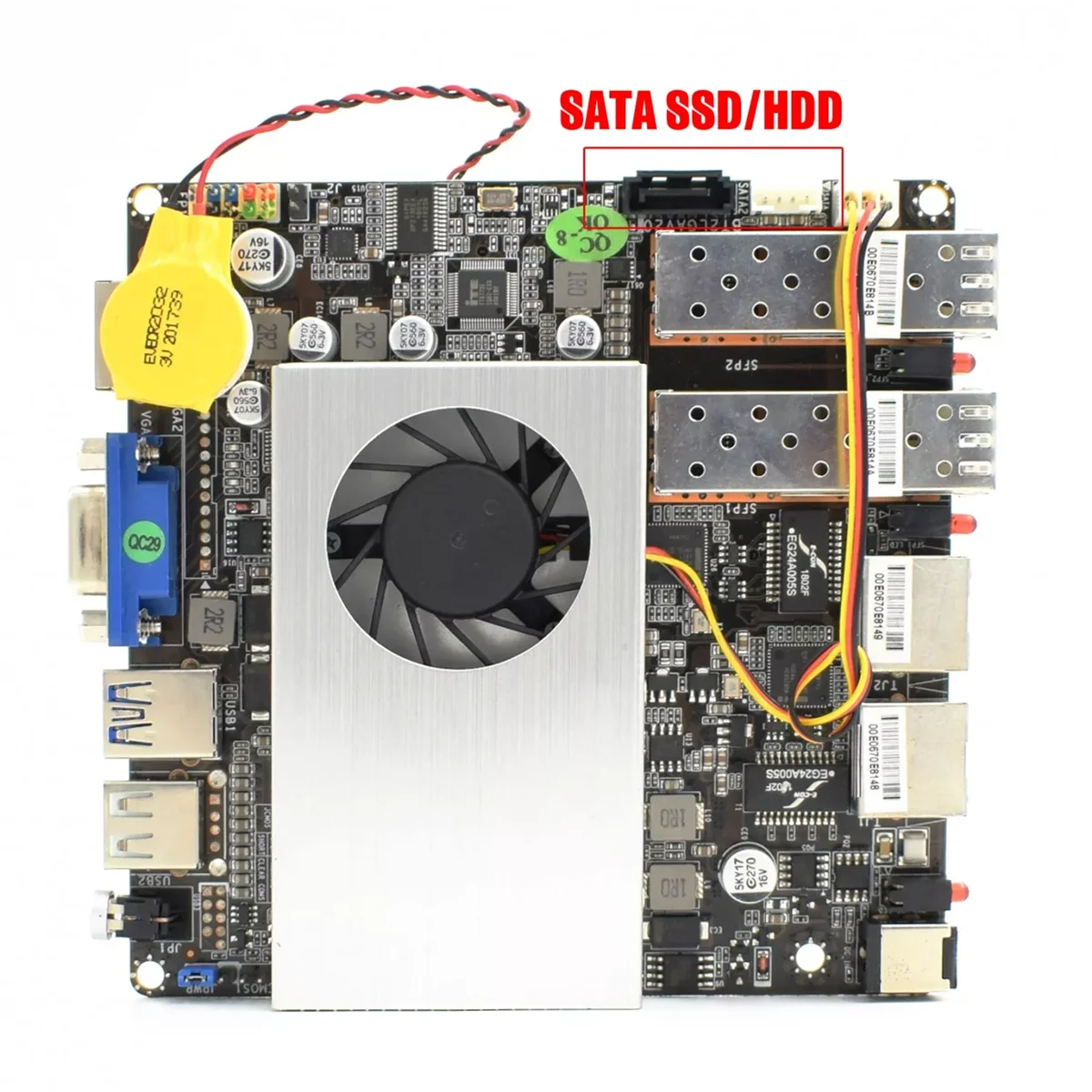 Imagem -06 - Hystou Sfp Mini Computador Intel Celeron J1900 Ddr3 4g 8g Sata Mais Msata 1000mbps Vga Usb Desktop pc Linux Windows10 Pfsense