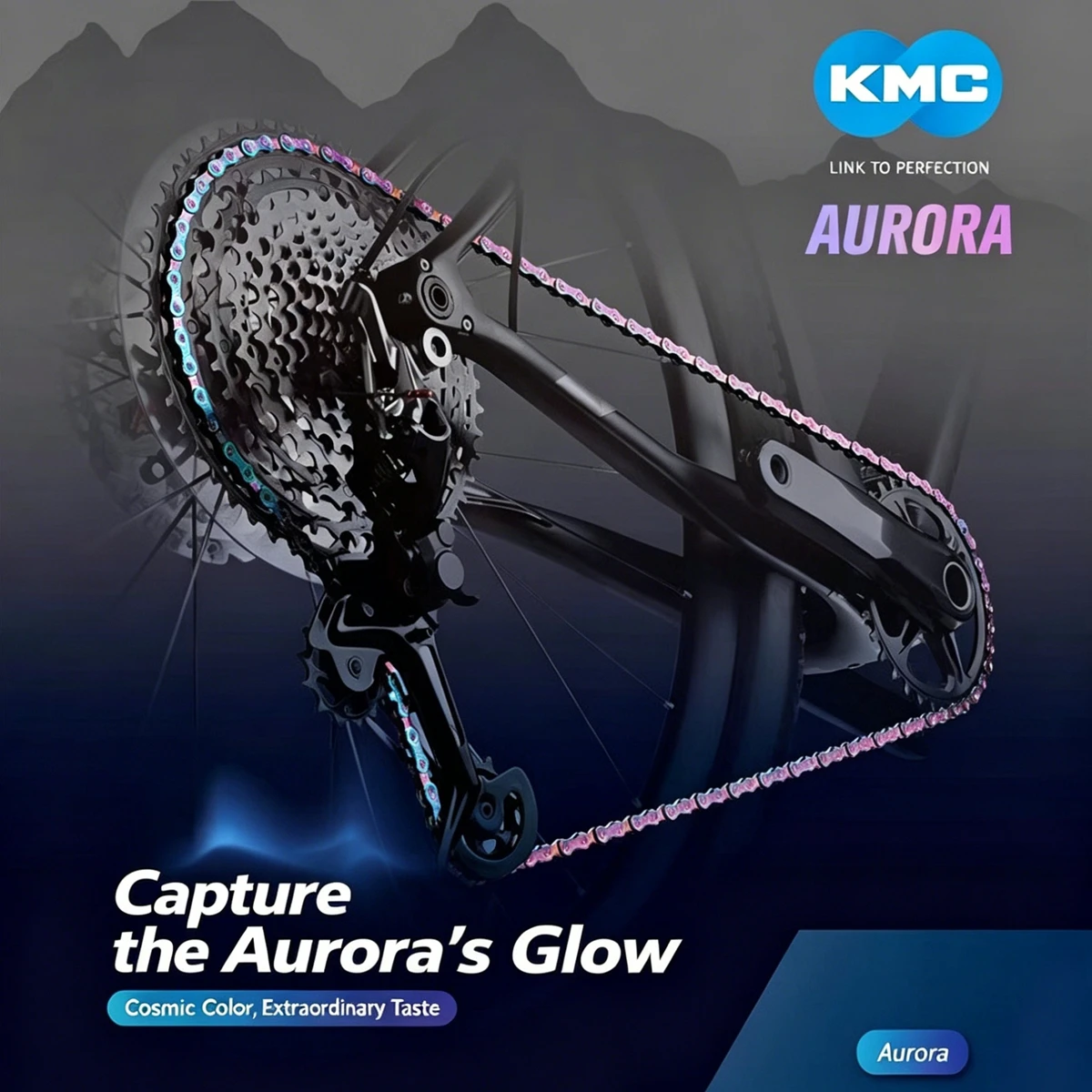 KMC AURORA MTB Chain 10 11 12 Speed Road Bike Chains 116 118 Links Mountain Bicycle Curren Ultra-Smooth Shifting Durable