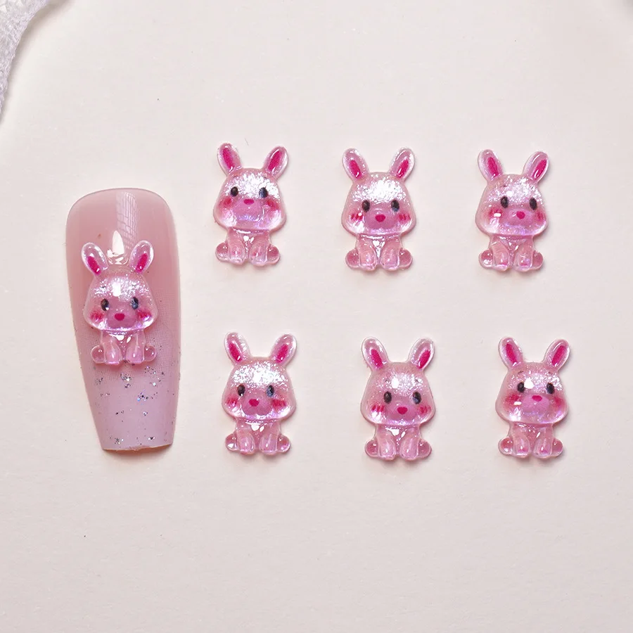 50/100/200 Stück, japanische Cartoon-Tiere, niedlich, 3D, Tierkreiszeichen, Harz, DIY, Nagelzubehör, zum Aufkleben auf Nägel – Detail 10