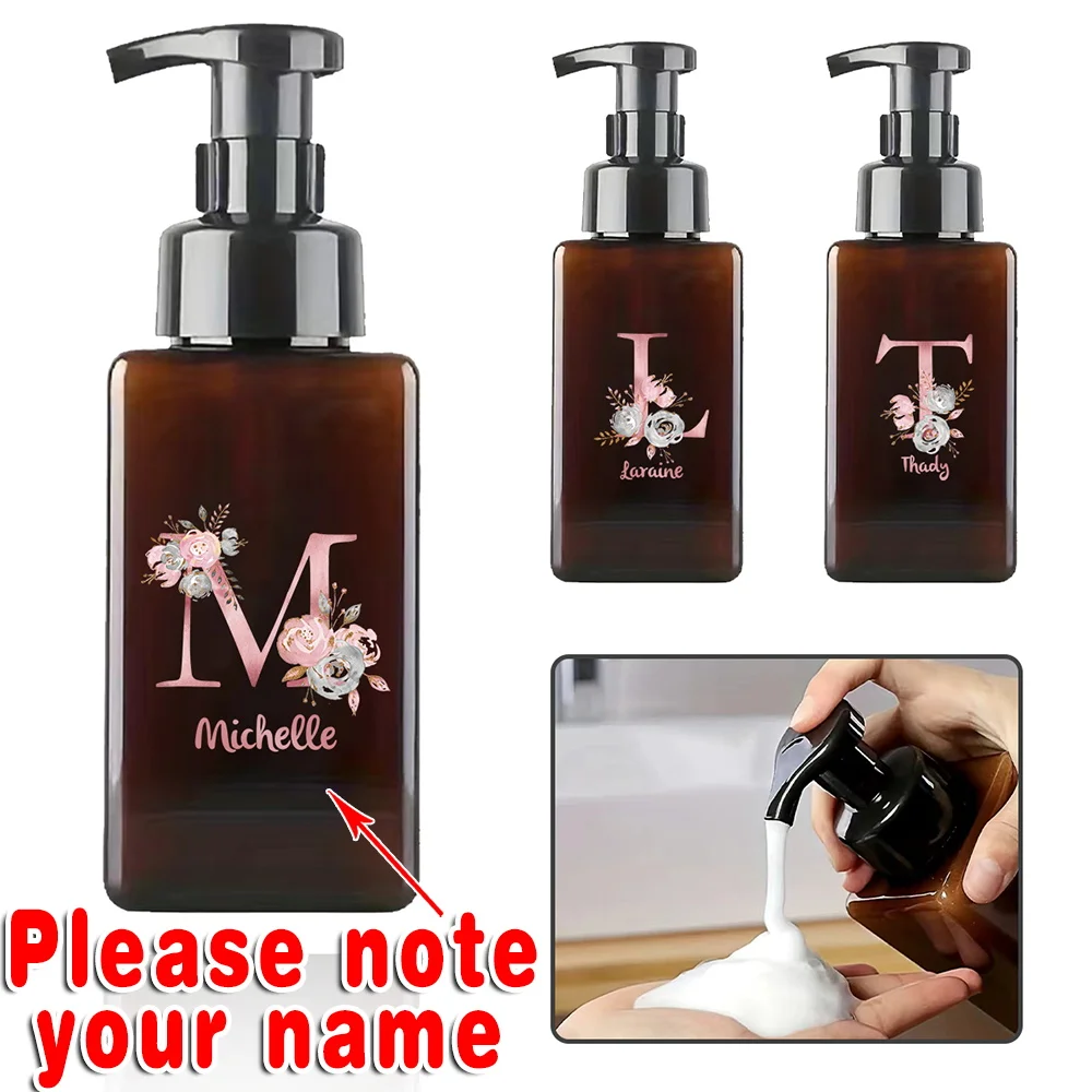 

Personalized Name 450ml Foaming Hand Soap Dispenser Refillable Pump Bottle Travel Size for Liquid Lotion Shampoo Conditioner DIY