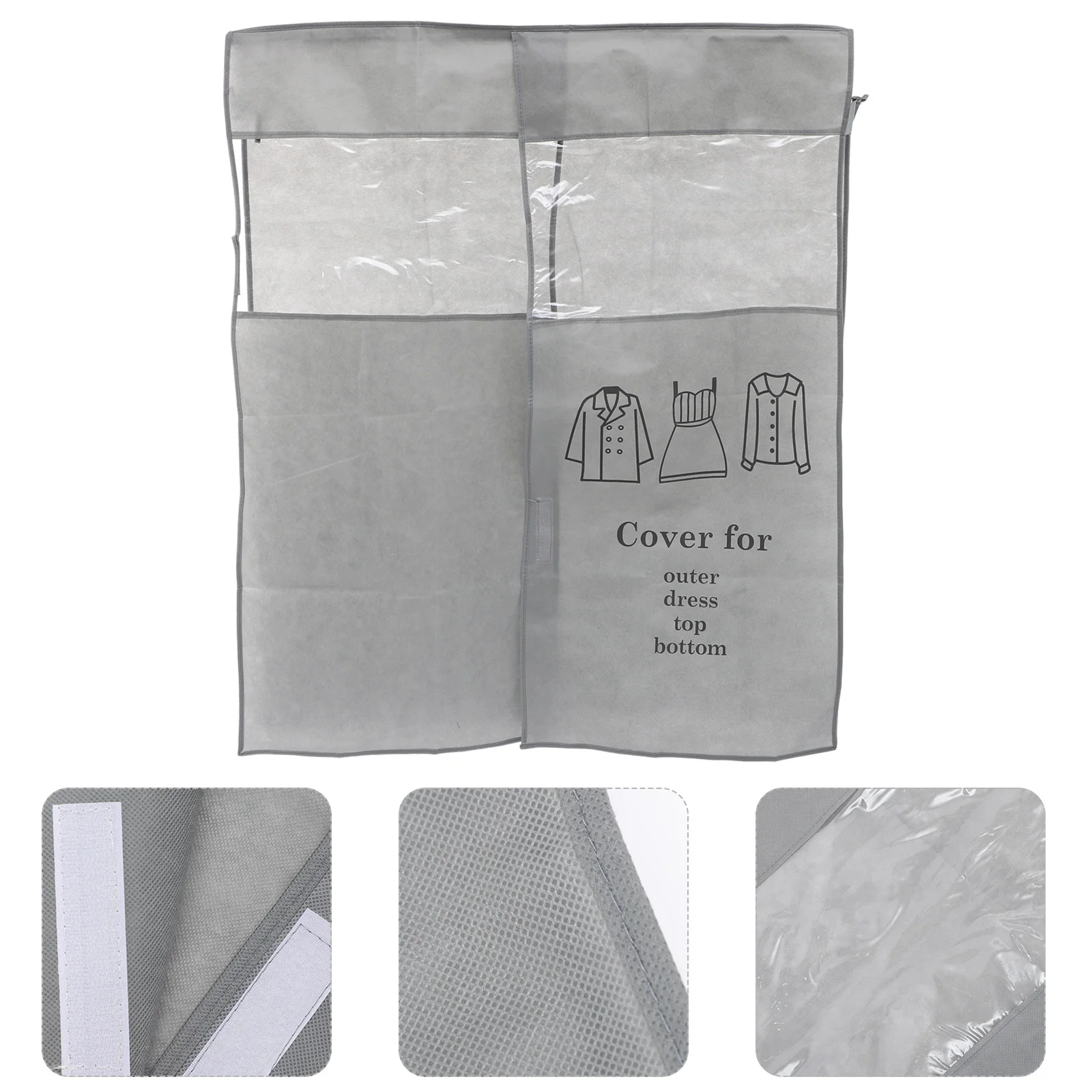 

Garment Bags Clothes Dust Cover Hanger Storage Travel Nonwoven Fabric Water Resistant Clear Window Suits Shirts Trousers Coats