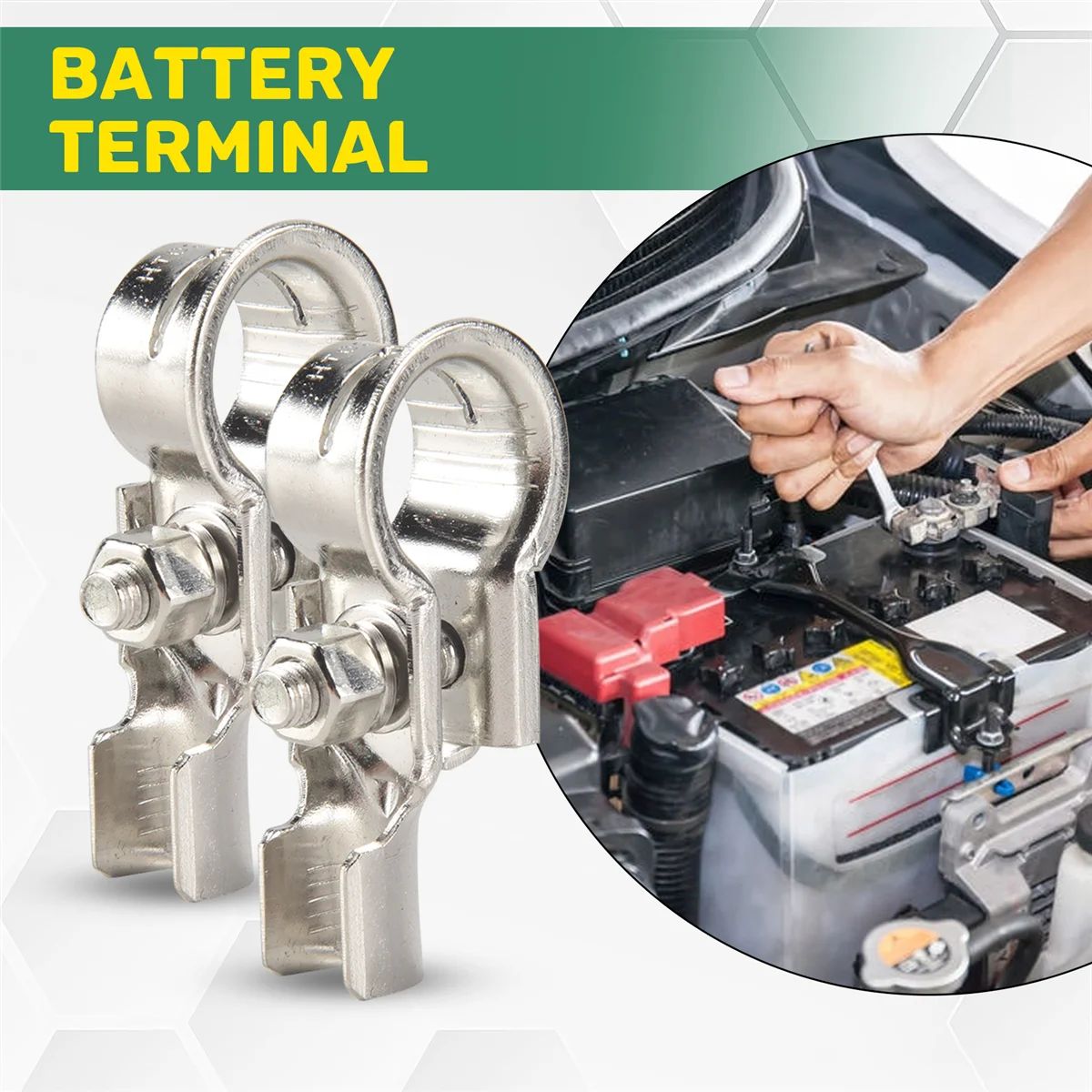 Classico 1 paio di connettori per terminali batteria Morsetti Kit terminali batteria in rame con protezioni terminali anticorrosione batteria 17mm