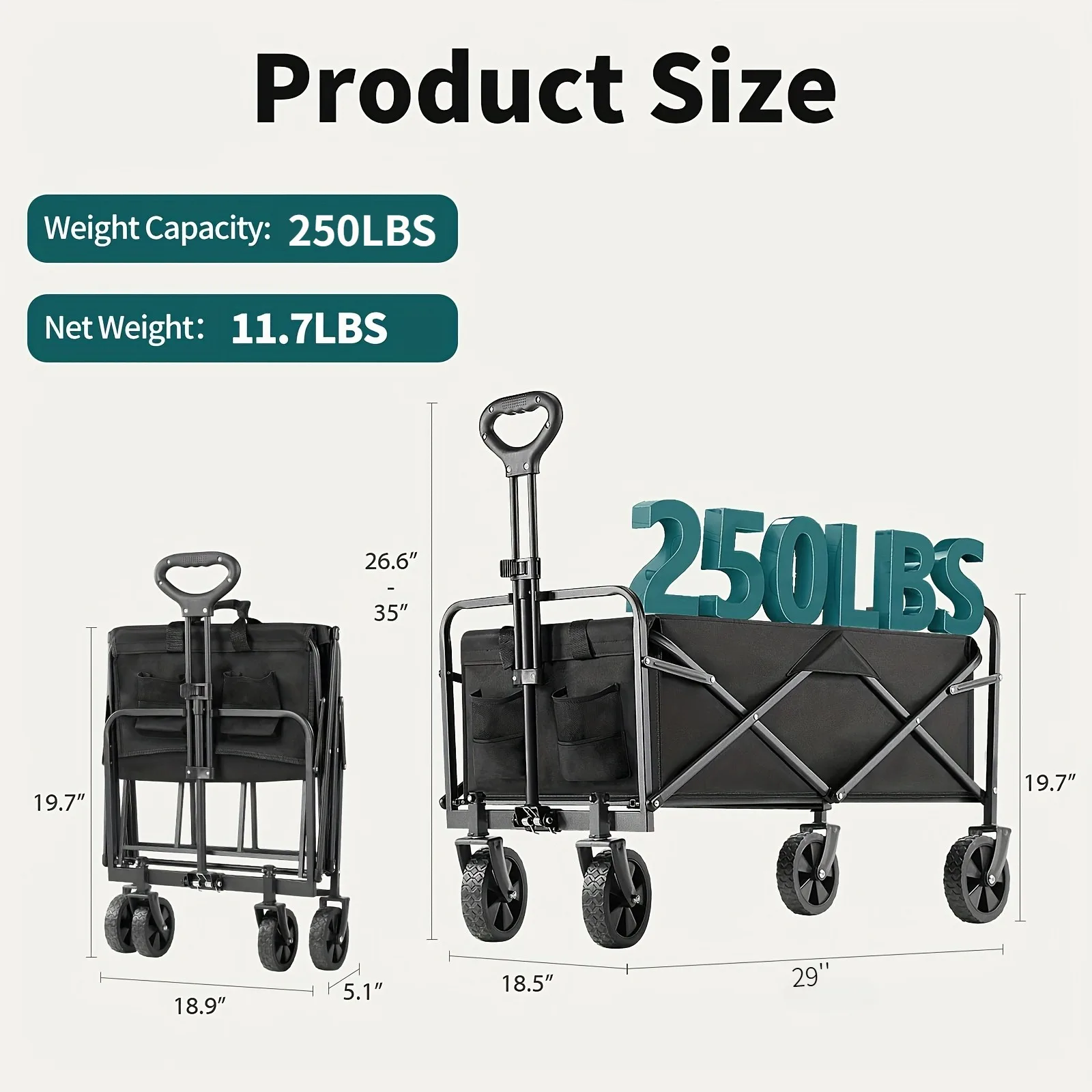 Heavy Duty Multi-Functional Hotel Wagon Cart with Foldable Metal Frame Large Load Bearing Rolling Service Trolley for Hotel Restaurant Housekeeping & Commercial Use