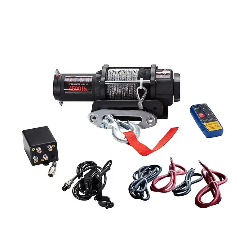 China Manufacturer Electric 4500 Lb Winch 4x4 12v With Synthetic Rope