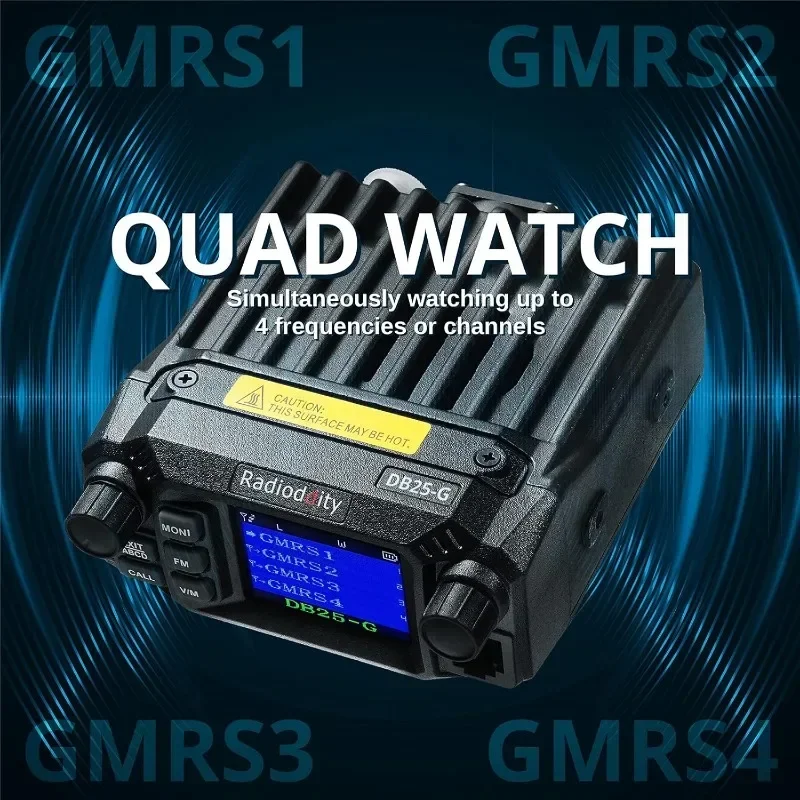DB25-G GMRS Mobile Radio GMRS Repeater Capable, with Dual Band Scanning Receiver, for Car Vehicle, Off Road, Overlanding
