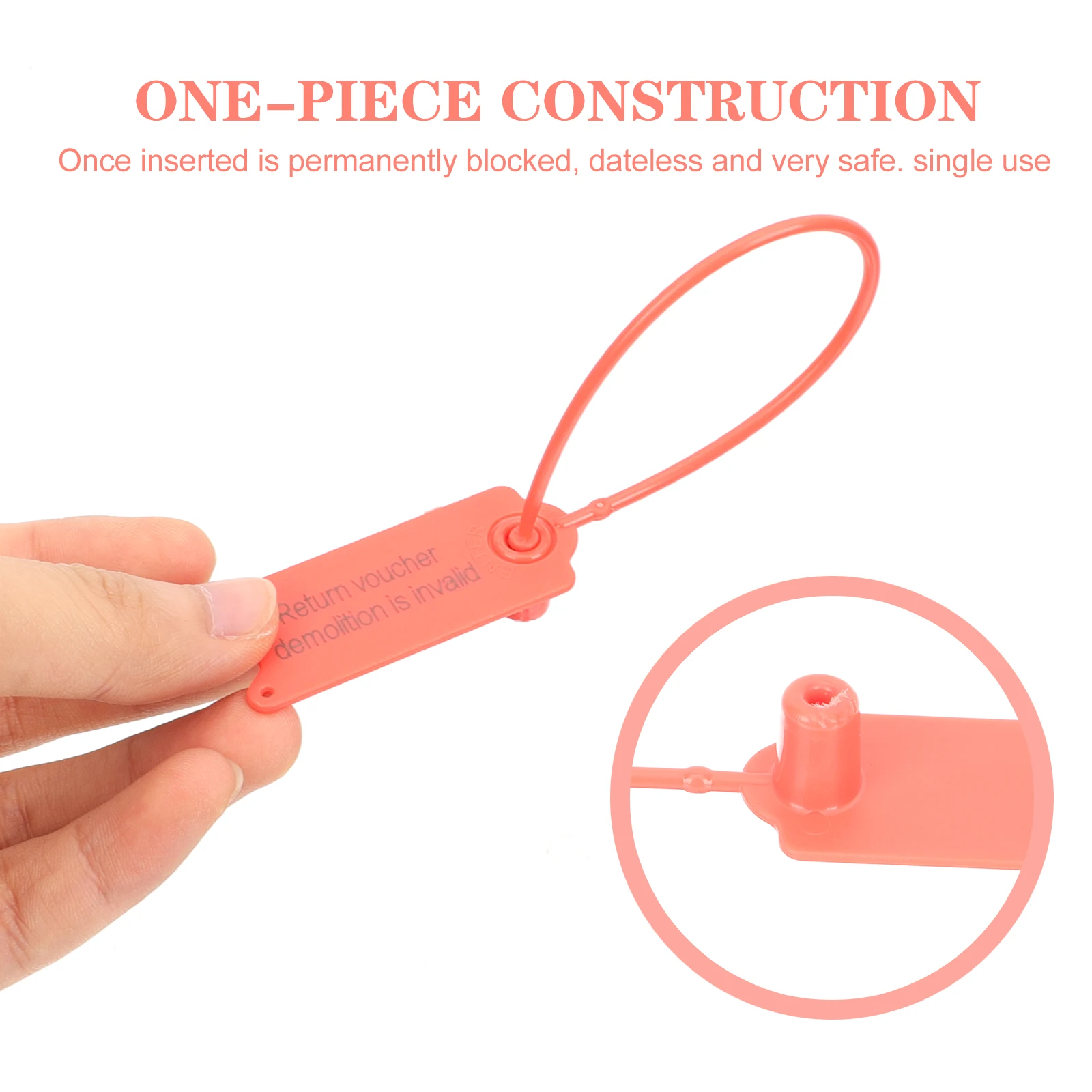 

100pcs Anti counterfeiting Label Cable Ties Plastic Securing Rings Adjustable Length Safety Seal For Returns