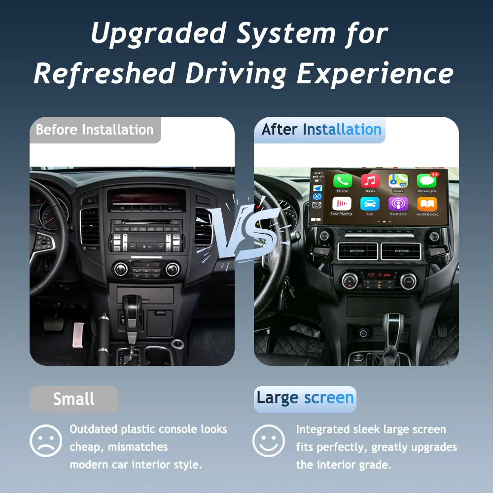 12.3 inch For Mitsubishi Pajero V97  2009-2019 Car Multimedia Player Android 16 (OS) Split Screen WiFi Auto Tools Head Unit QLED