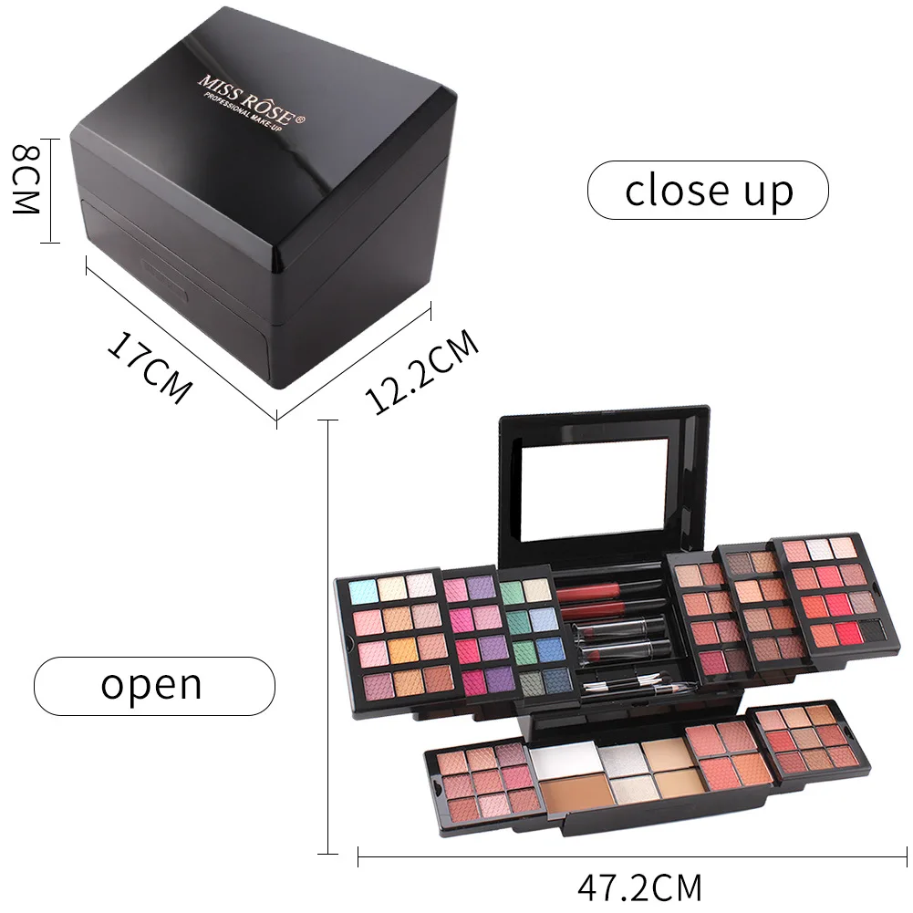 MISS ROSE All In One Makeup Kit for Women Full Set Make up Gift Sets Contour Lipstick Eyeshadow Brushe Multi-Purposes Kits Box