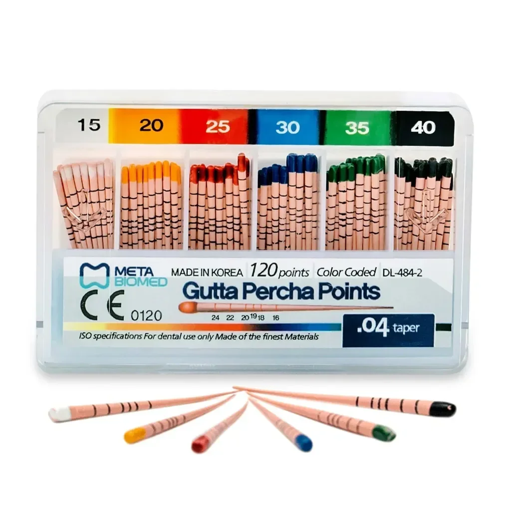 

5 Boxes Meta Gutta Percha Points Dental Graduated GP Filling Fiber Tips 02/04/06/F Taper Root Canal Endo Tooth Therapy Cone Pole