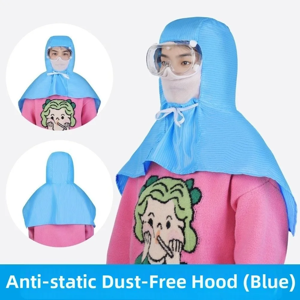 

Dust-Free Anti Static Shawl Hat Anti Static Material with Eye Mask Protective Hooded Purification Workshop Hat