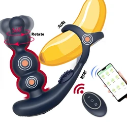 Artículos Sexuales Para Hombres  Vibrador Mando Masajeador de próstata de empuje para hombres, vibrador inalámbrico con Control remoto, tapón Anal, vibrador con aplicación Bluetooth, juguete sexual de silicona