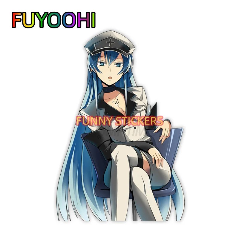 Fashion Cool Car Stickers Akame Ga Kill! Esdese 8.8 Anime Sexy Girl Vinyl Decal Window Decorative