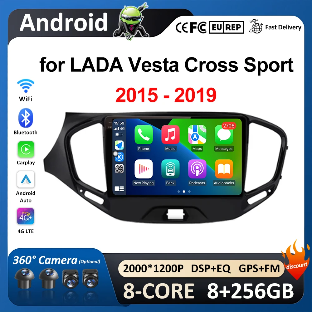 

ОС Android 9-дюймовый для LADA Vesta Cross Sport 2015 2016-2019 GPS-навигация WIFI Coooling Fan 2.5D + Smart Screen 4G Head Unit BT