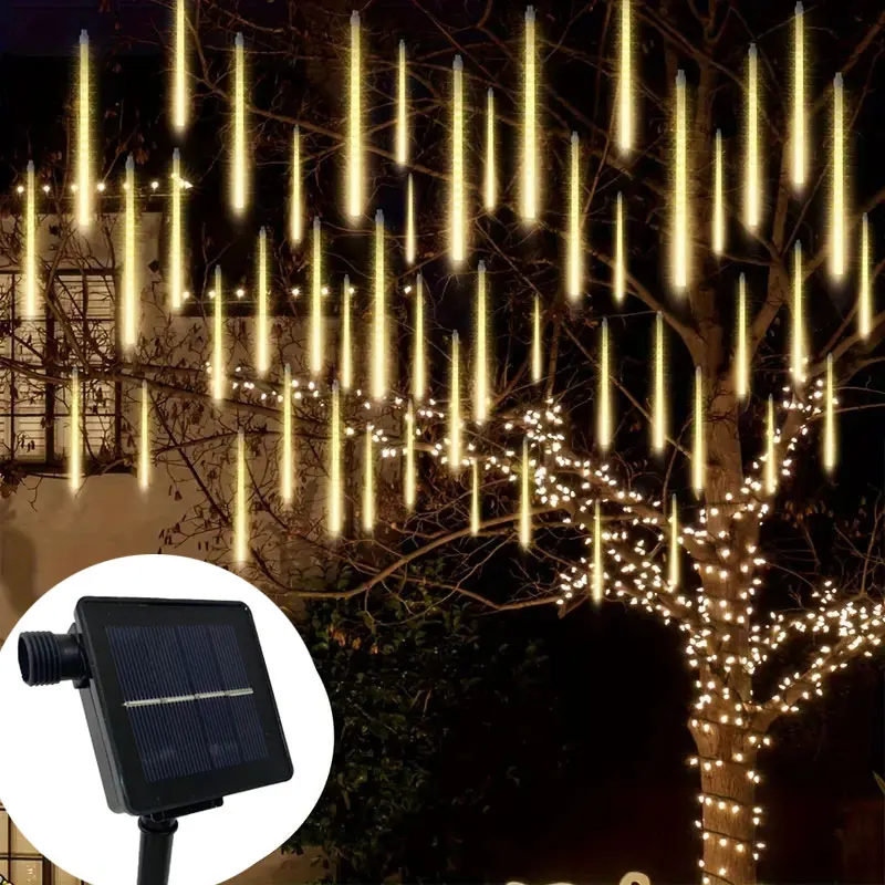 

Солнечные светодиодные фонари Метеоритный дождь Дождевые фонари Капля дождя Лампа для улицы Уличный двор Вечеринка Сад Карниз Украшение Праздничное освещение
