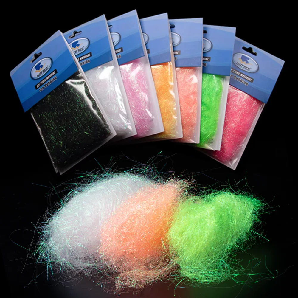 2 Packungen à 2g Ultrafeines Ice Dubbing Fliegenbindematerial für Scud-Nymphen, Garnelen-Körper, Forellen-, Barsch- und Fischgrälfischköder