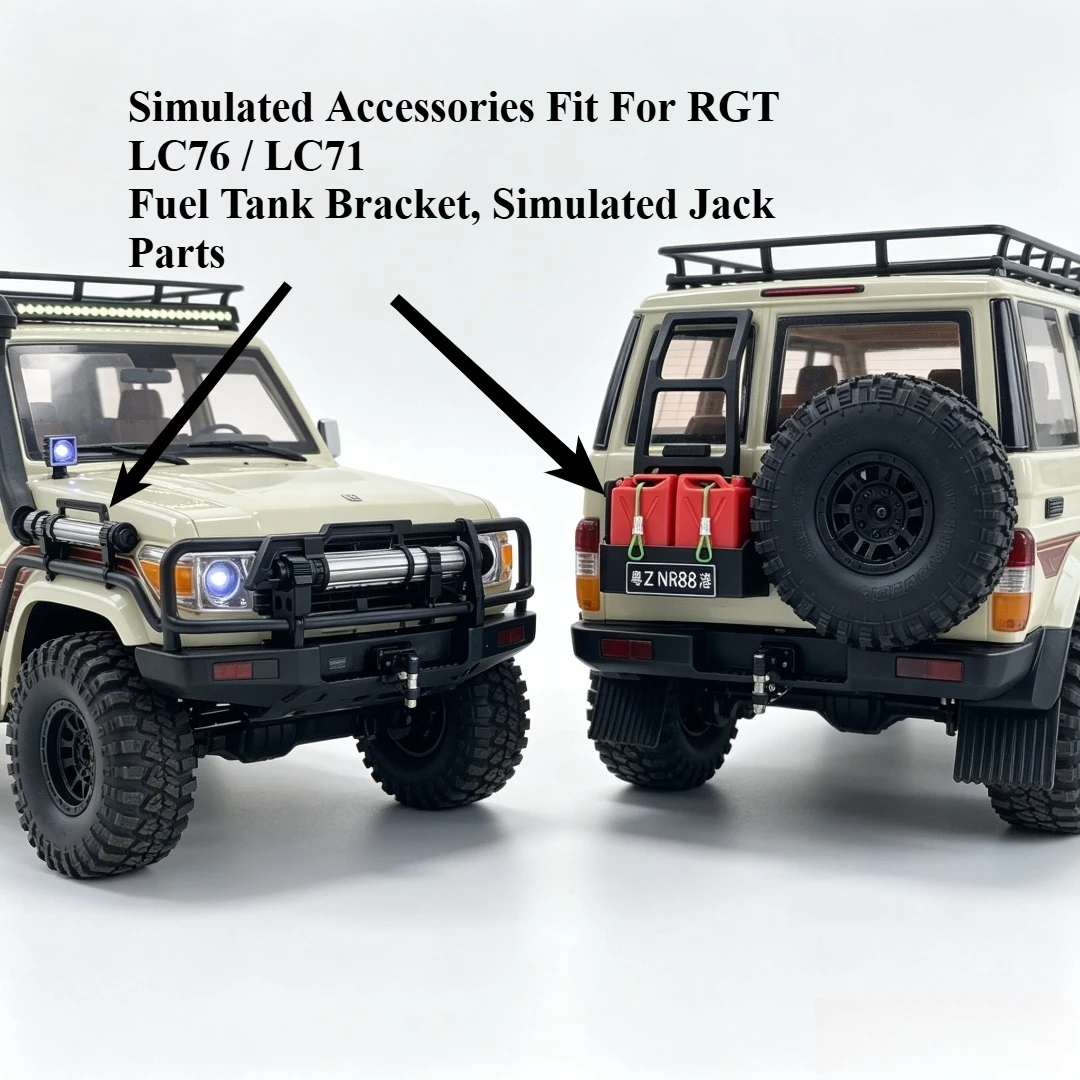 1/10 RC Rock Crawler Custom Simulated Fuel Tank Bracket Jack Offroad Realistic Detail For RGT LC71 76 Vehicle Tuning Accessories