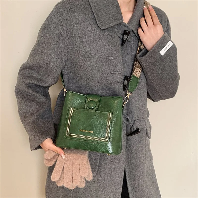 Vintage-Stil Schulter Umhängetaschen für Frauen reine Farbe große Kapazität Beutel tasche 2024 Luxus Designer Geldbörsen und Handtasche