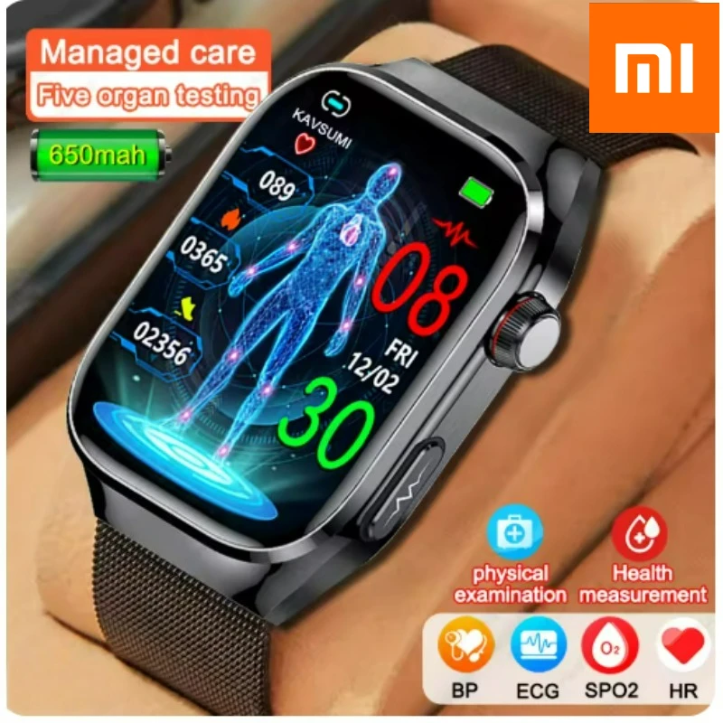 

Xiaomi 2025 Новые умные часы с голосовым вызовом, нажимное напоминание, физический экзамен, часы для здоровья, давление, морочная кислота, ЭКГ, спортивные умные часы