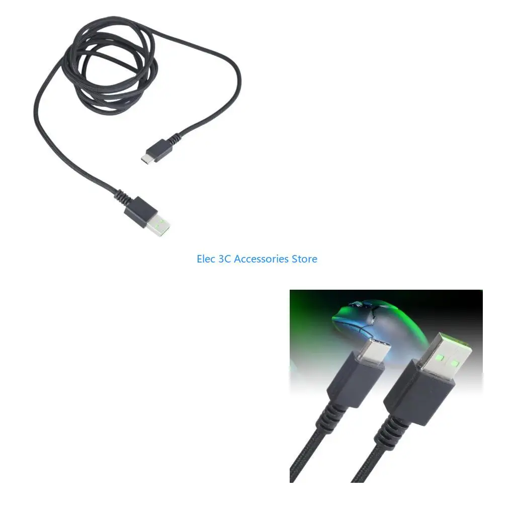 Y51A Nylon Braided USB C Data Charging Cable for DeathAdder V2Pro/V3Pro,Mouse