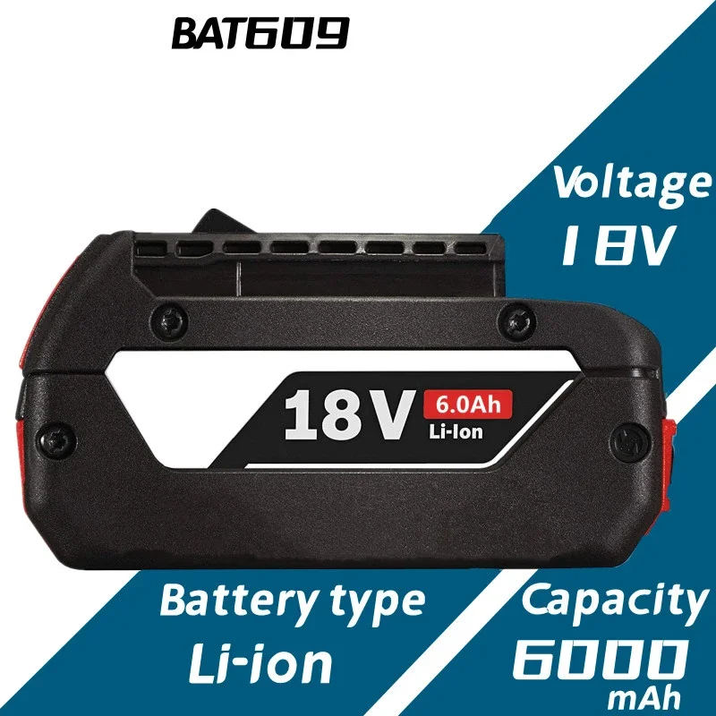 18V Battery for GBA 6.0Ah Lithium BAT609 BAT610G BAT618 BAT618G 17618-01 BAT619G BAT622 SKC181-202L and charger