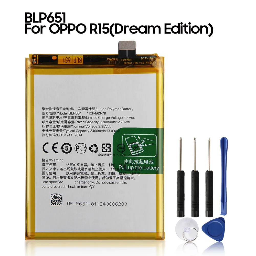 

Original Replacement Battery BLP651 For Oppo R15 Dream Edition Battery 3205mAh