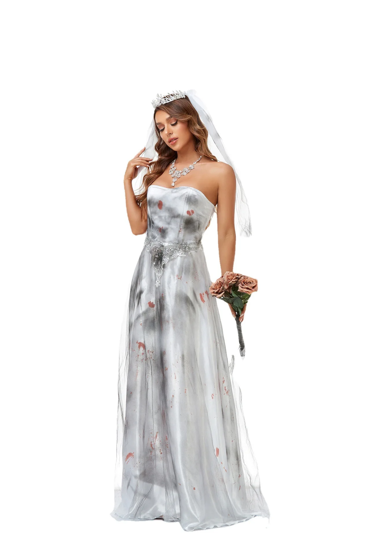 Halloween Cosplay Ghost Bride And Phantom Dress Costumes For Day Of The Dead Parades Featuring A Terrifying Maiden Performances