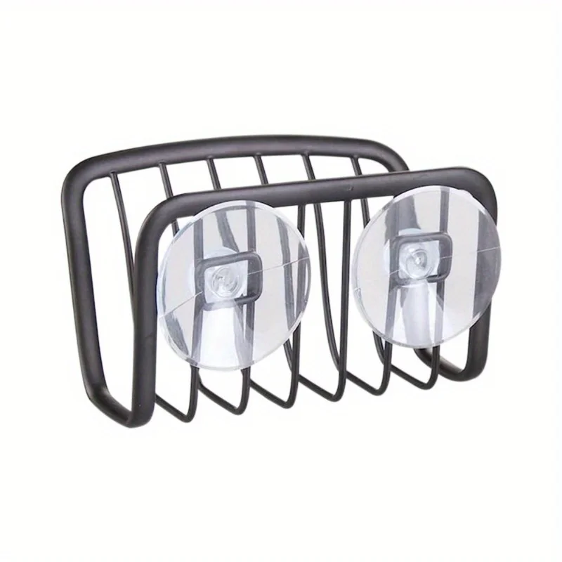 Verstellbares Aufbewahrungsregal für Schwamm und Entwässerung mit Saugnäpfen, platzsparendes Aufbewahrungsregal für Küchenschwamm, Küchenspüle, Schwammregal