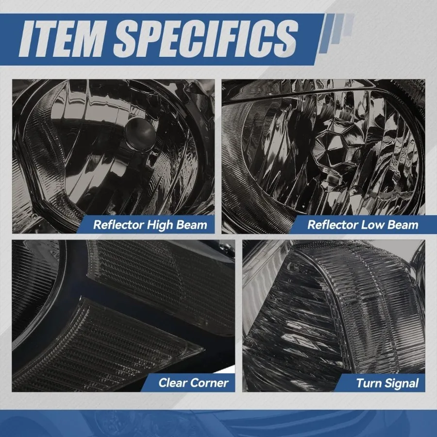 مجموعة المصابيح الأمامية على طراز المصنع لهوندا أكورد 4 أبواب سيدان 20082012 متوافقة مع السائق والراكب #3