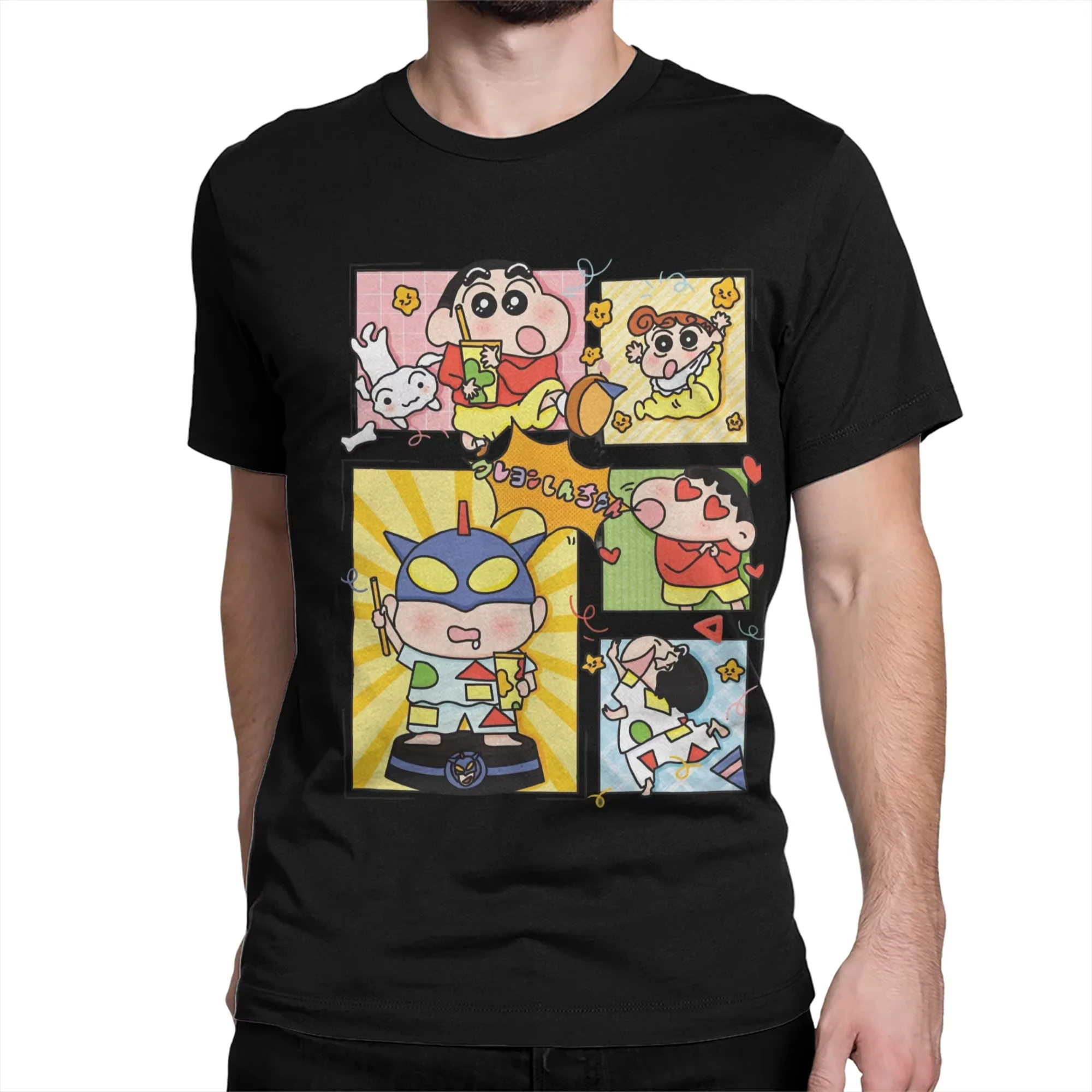 

Crayon Shin-chan T-Shirts Men Women Japan Anime Funny Cotton Tee Shirt O Neck Short Sleeve T Shirt Gift Idea Clothing