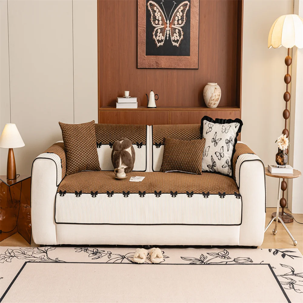 Fabric Four Seasons Universal Non-Slip Sofa Cushion Modern Simple Combination Sofa Cushion Cover Cover Towel