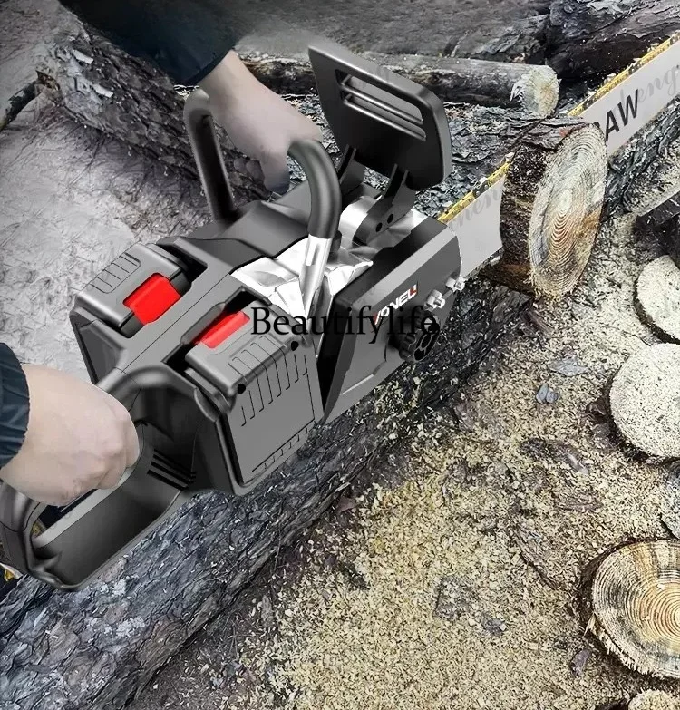Brushless lithium electric chainsaw rechargeable outdoor small handheld saw firewood electric chain hand logging saw