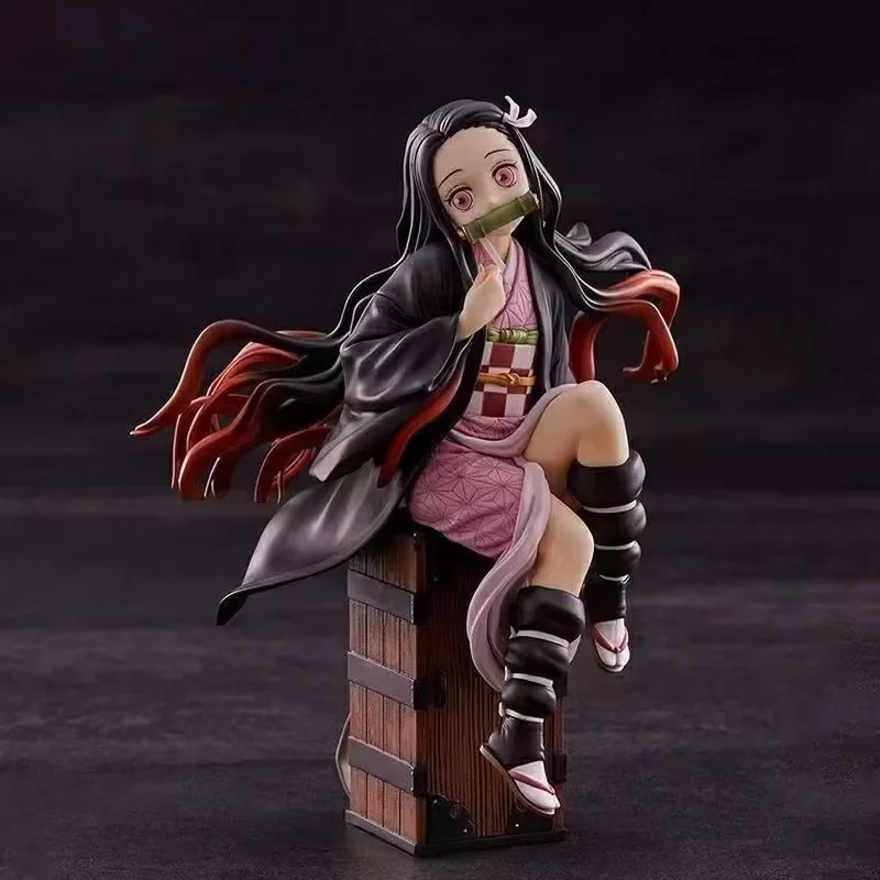 Anime Demon Slayer Kamado Nezuko Sitting Model Toy PVC Figure Toy Gift Collection Box Decoration Desktop Collection Decoration