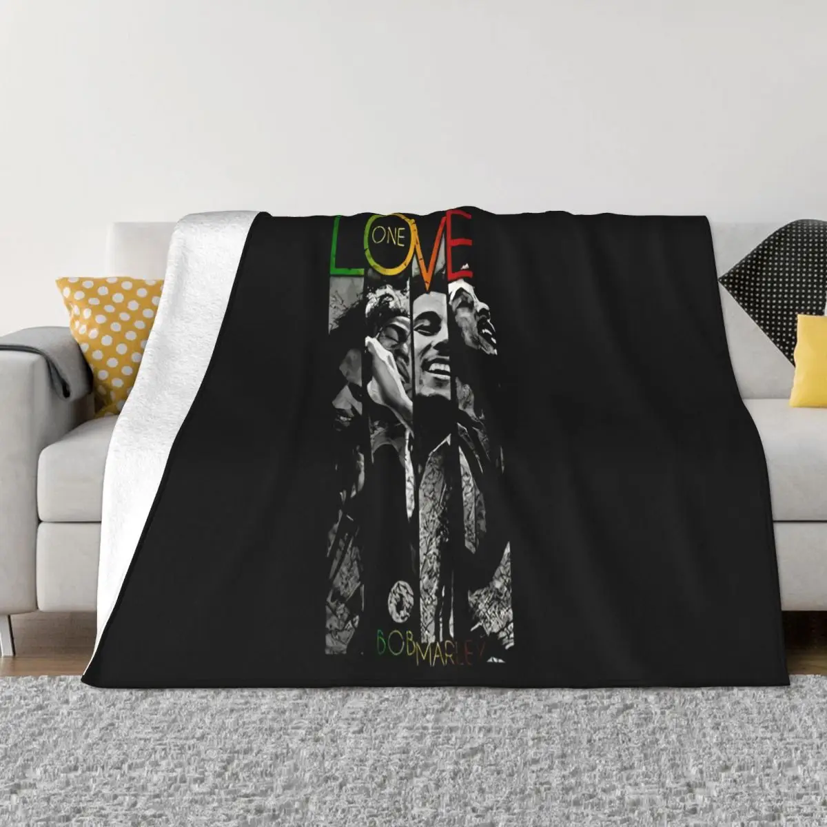 Bob Marley Seni Grafik Satu Cinta Muzik Lucu Hadiah Vintage Untuk Lelaki Throw Blanket