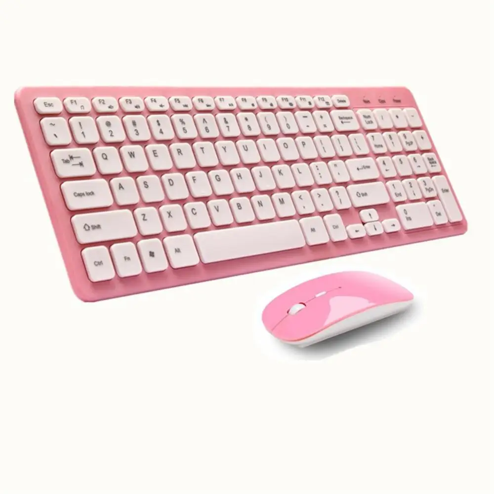 Teclado e Mouse Sem Fio, Teclado de Membrana, Ratos, 104 Teclas, 2.4G, Inglês, Russo, Teclado para Trabalho, Escritório, PC, Acessórios