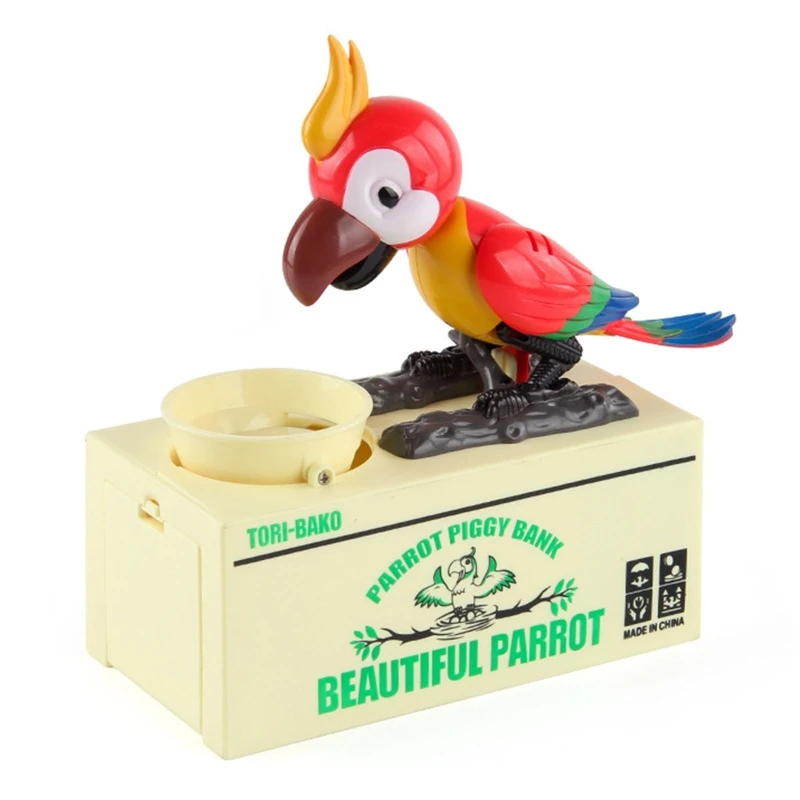 Beautiful Parrot Coin Saving Piggy Robot Bird Money Box for Kids Adults Boys Girls Christmas Birthday New Year's Day