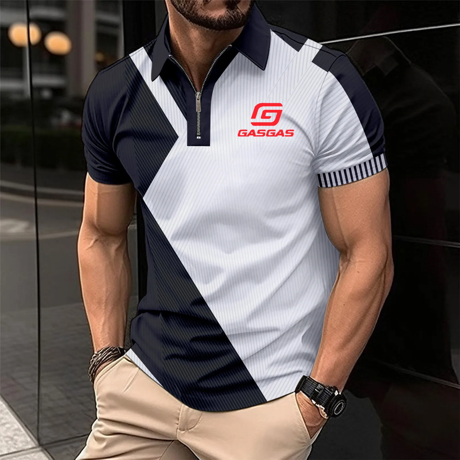 Motorcycles GasGas Printed luxury men's POLO shirt lapel T-shirt 2024 summer breathable men's clothing Business casual shirt