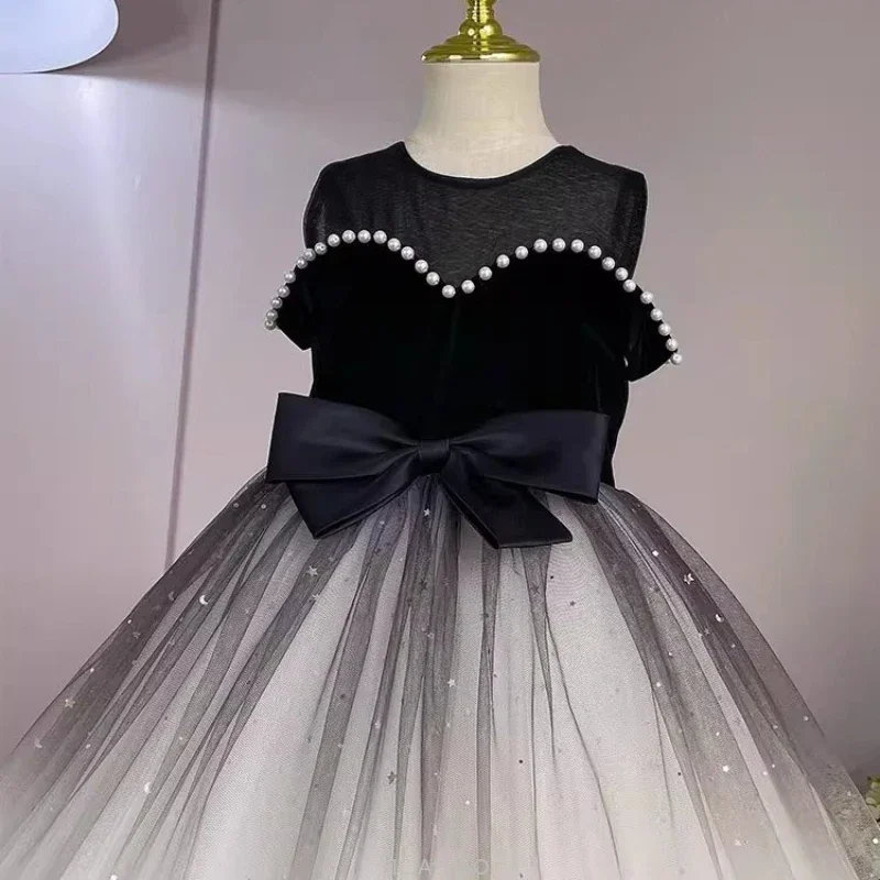 

Fashion Birthday Party Dress Flower Girl Wedding Tutu Gown Pageant Outfit Elegant Ball Gown Children Summer Clothes Elegant