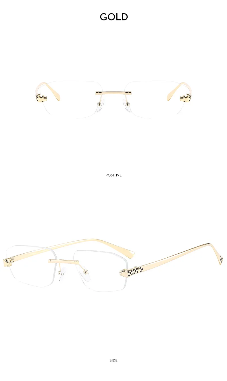 Beliebte Marke Braun Quadrat Frauen Sonnenbrille Mode Luxus Randlose Rechteck Sonnenbrille Weibliche Shades UV400 Vintage Brillen – Detail 19