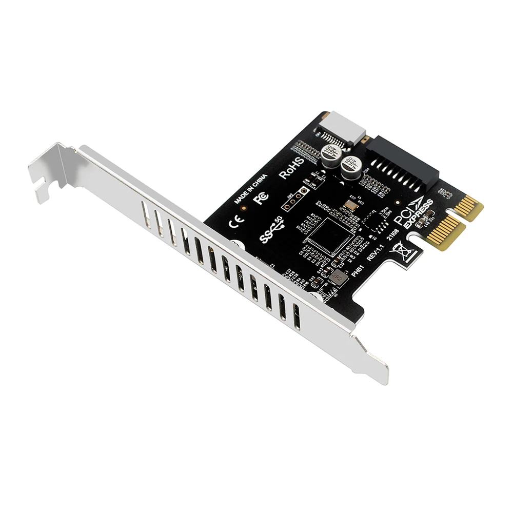Karta rozszerzeń PCIE na USB 3.0 Konwerter 5Gpbs typu E Panel przedni PCI Express 1x 4X 8X 16X do 19P 20PIN Adapter montażowy typu C — zdjęcie produktu 6