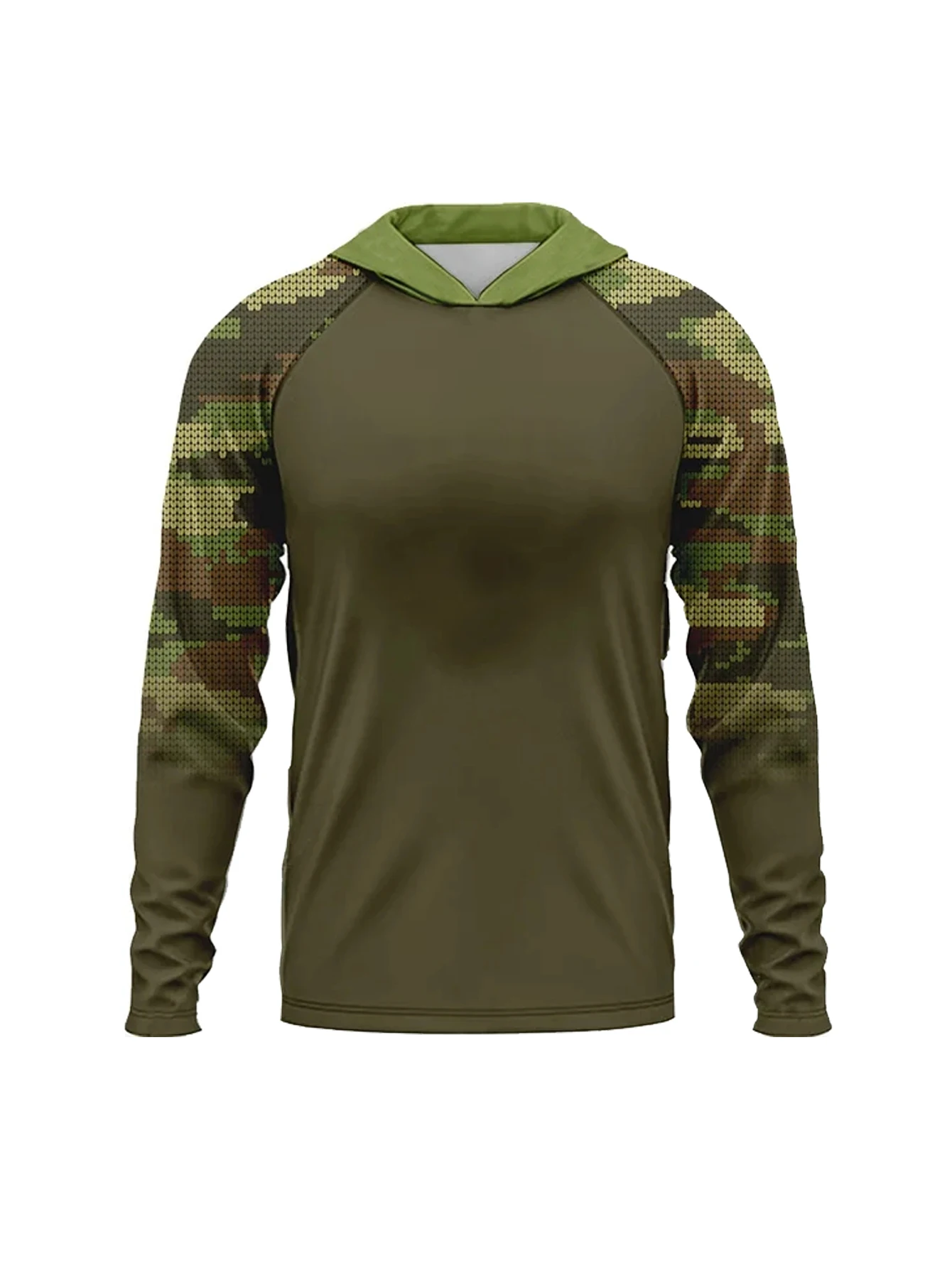 ملابس الصيد أداء الصيد هوديي الأشعة فوق البنفسجية حماية UPF 50 + طويلة الأكمام الصيد تي شيرت الرجال تنفس القمم