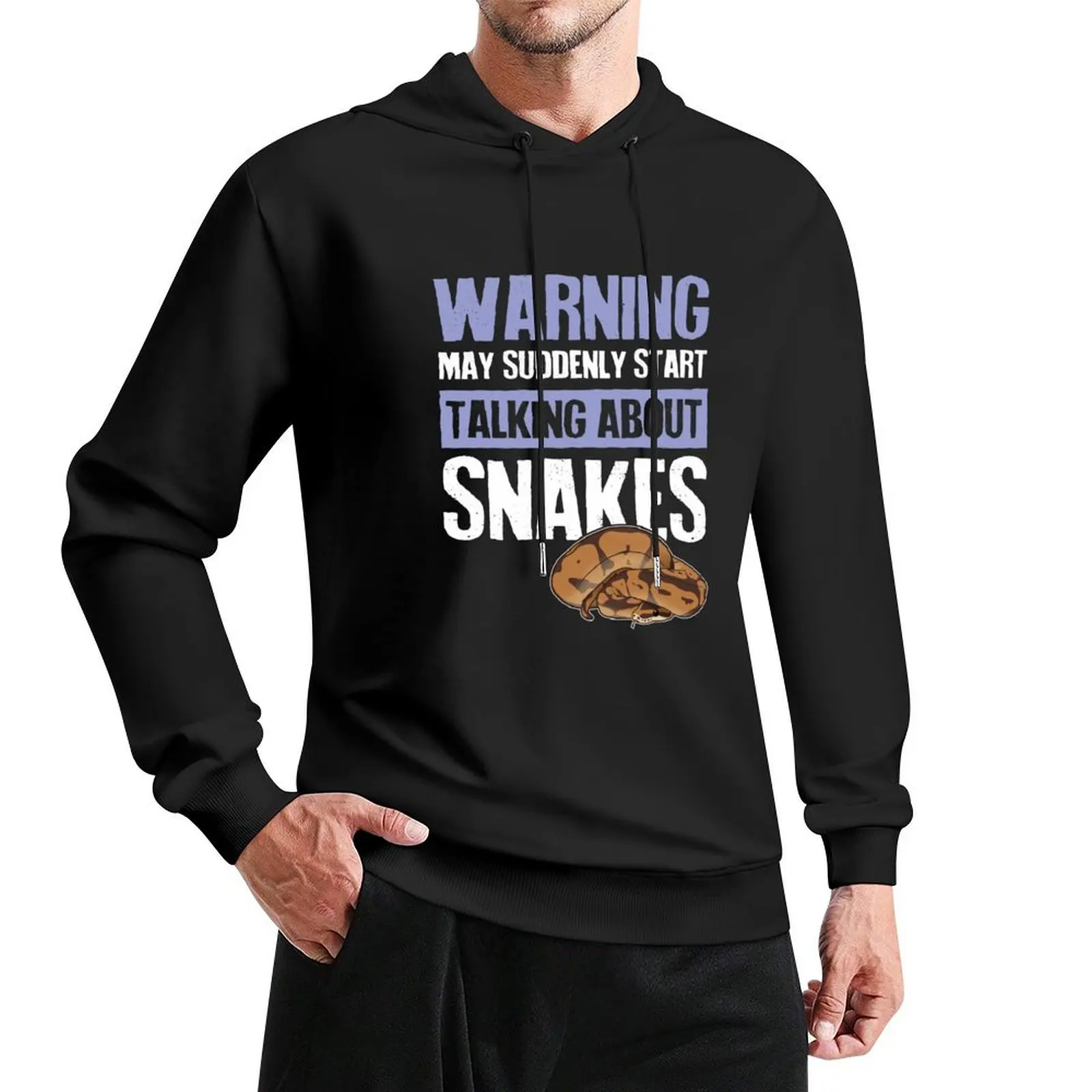 Warning Suddenly Talking About Snakes Pullover Hoodie japanese style hoodie men